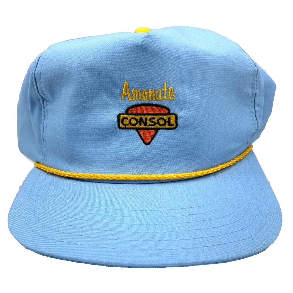 Vintage Consol Trucker Hat Cap Snapback USA Coal Mining 80s Rope Amonate Blue A